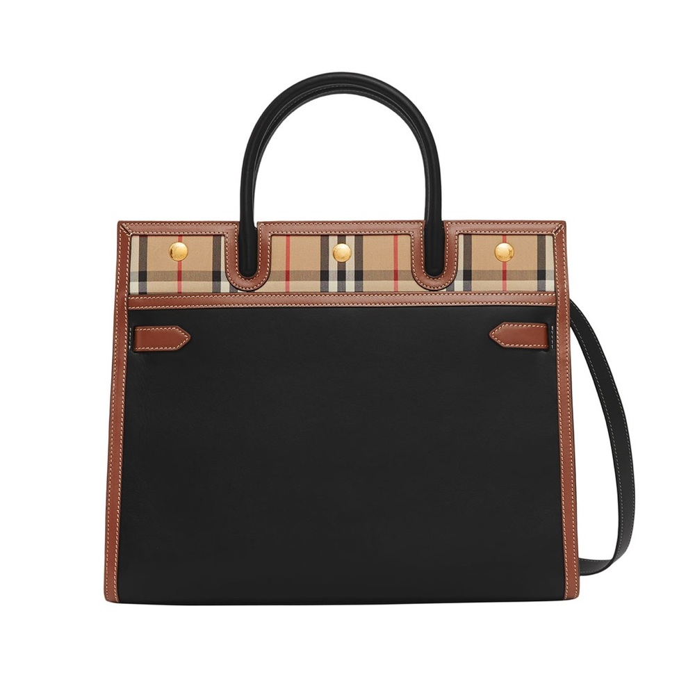 Burberry Check Title Tote authentic NWT